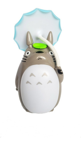 Lampara De Mesa Led Totoro Recargable Sombrilla Azul