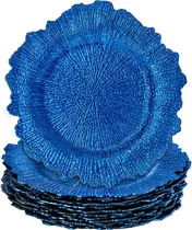 Comprar Paquete De 12 Platos De Carga Azules, Cargadores De Platos D