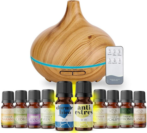 Aromaterapia Difusor De Aromas 500ml + Aceites Esenciales Color Volcan BAMBU#2