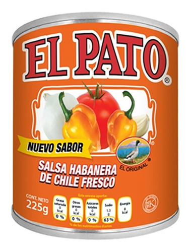 Salsas El Pato Habanero 225 Gramos 6 Pack