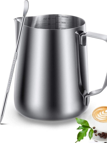 Jarra Pitcher Para Barista Arte Latte Incluye Pincel