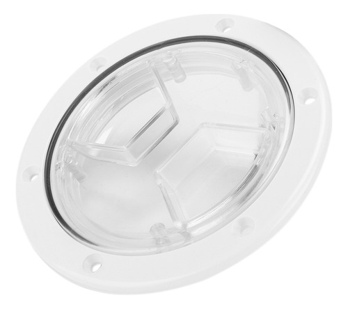 Placa Abs Redonda Blanca Con Tapa Transparente Para Acceso A