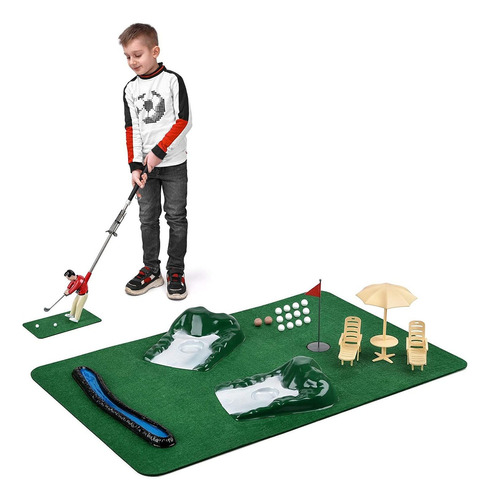 Kit De Golf Interior Mini Golfing Man  Juego De Campo D...