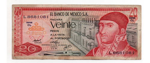 Mexico Billete 20 Pesos Año 1976 P#64