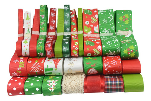 26pcs / Set Cinta Del Grosgrain De Navidad Para Envoltura De