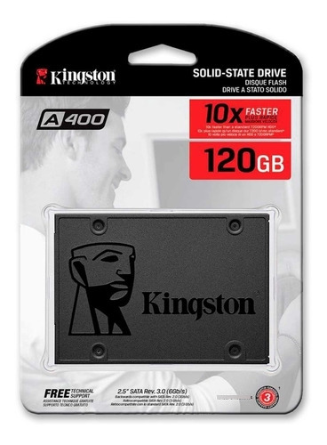 Disco Sólido 120gb Ssd Kingston A400 Sata3 500mb/s Pc Gamer 