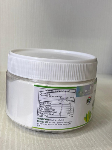 Inulina 200gr Prebiótico Green Medical 