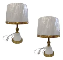 Comprar Par De Lámparas Para Alcoba Blanco Con Dorado Tipo Copa 110v
