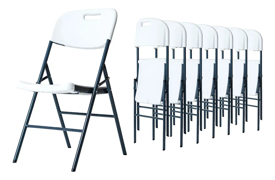 Paquete 8 Sillas Plegables Blancas Loomber