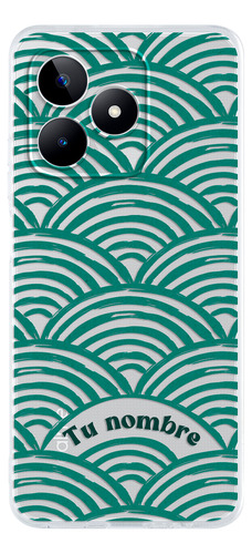 Funda Para Realme Para Mujer Rayas Acuarela Con Nombre