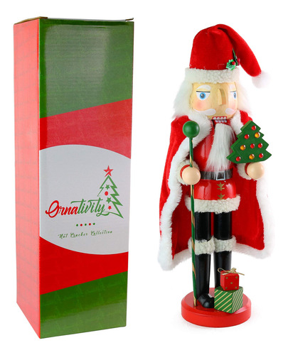 Cascanueces De Navidad Figura De Papá Noel Decoración 34 Cm