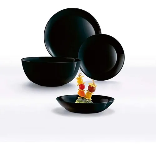 Plato Hondo 20 Cm Luminarc Diwali Vidrio Templado Pettish Color Negro