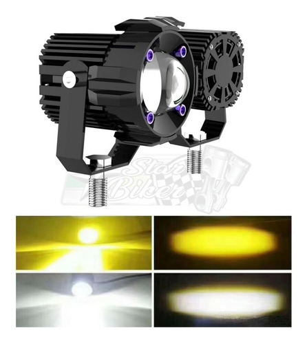 Par Exploradoras Led Dual Color Alta Gama Potente Carro-moto