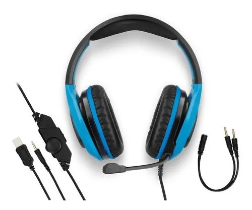 Auriculares Gamer Negro Con Luz Led Azul Microfono Mute Pc – AB  Distribuidora