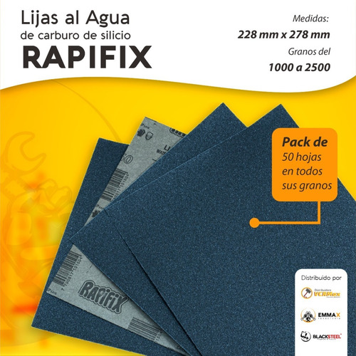 Imagen 2 de 10 de Lija Al Agua Grano 2000 Carburo De Silicio Pack X10
