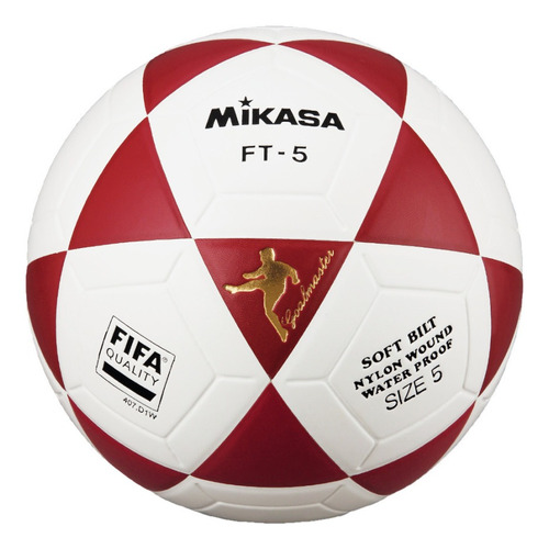 Bola de futebol Mikasa FT-5 nº 5 Unidade x 1 unidades  cor branco e vermelho