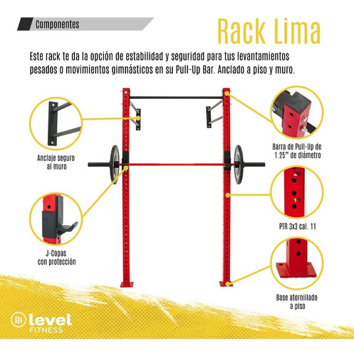 Power Rack De Pared Lima Sentadillas Dominadas Crossfit Colo