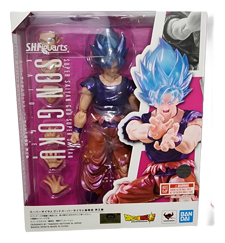 Figura Muñeco Dragon Ball Z Super Heroes Goku Blue Kaio Ken (Reacondicionado)