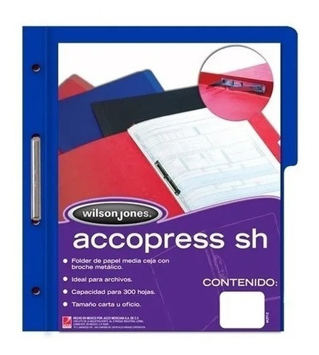 Folder De Papel T/carta Accopress  Paq C/10 Azul Obscuro!