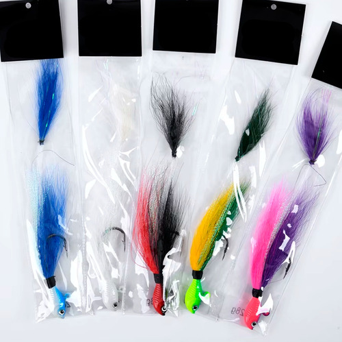 5 Señuelos Bailarinas De 28g (1oz) Plumero Largo Multicolor