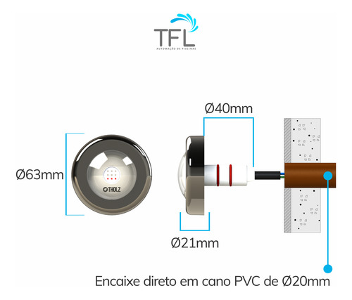 Kit Basic Smartpool 2a Geração Tholz + 05 Leds 15w Rgbw
