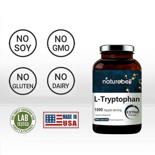 L-triptofano 1500mg 200 Caps. Apoya El Sueño Y La Relajacion