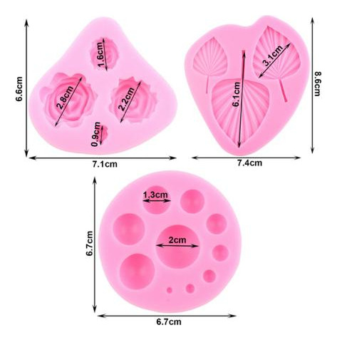 Molde De Silicón San Valentín Flores Rosas Abanico Esferas 3