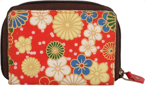 Cartera Con Cremallera Vaan & Co (flor Roja)