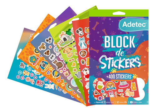 Block De Stickers Mascotas Adhesivas 