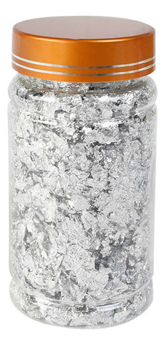 1 Pote Folha De Flocos Papel Alumínio Glitter Para Unhas Cor Prata