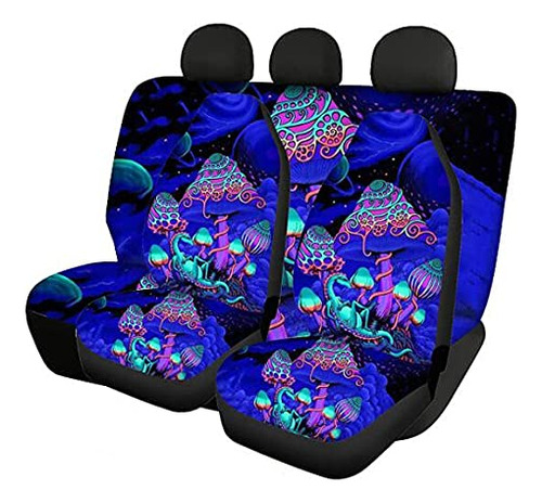 Fantasía Mushroom Printedg Car Seat Cover Full Set -front Re