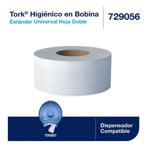 Imagen 3 de 4 de Tork Higienico En Bobina Universal Hd 12 Rollos / 180 Mts