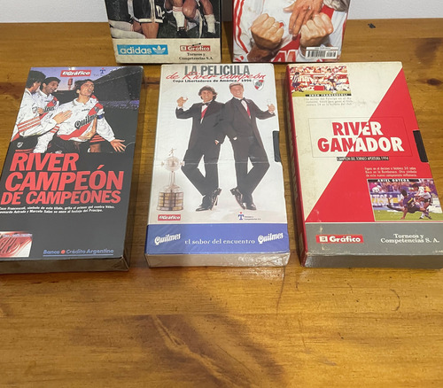 5 Vhs Videos River Campeon Pelicula Cassette El Grafico Tyc (Usado)