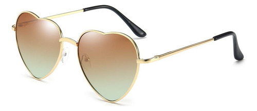 Gafas De Sol Con Montura Metálica En Forma De Corazón Green
