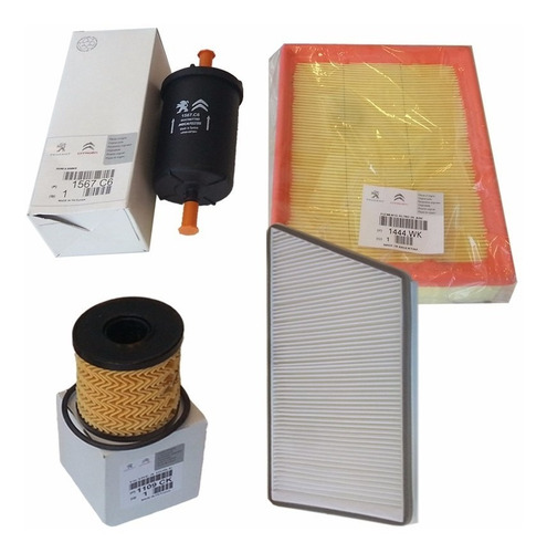 Kit De 4 Filtros Originales Peugeot 206 1.4 Nafta 2005-2009