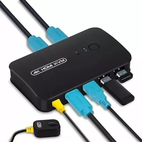Switch Chaveador E Seletor Usb Kvm Hdmi 2 Portas Mouse/tecla