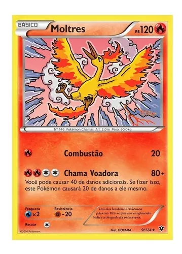 Carta Pokémon Lendário Moltres Trovões Perdidos