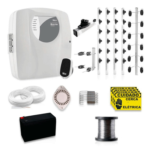 Kit Cerca Elétrica Genno 40 Metros Com Big Haste E Fio Inox