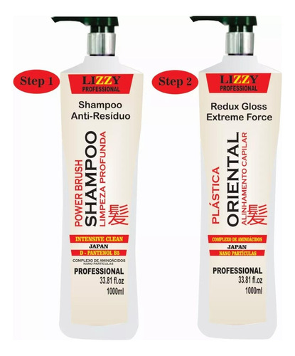 Escova Progressiva Sem Formol Plástica Oriental Lizzy 2x1 Litro Semi Definitiva.