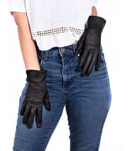 Guantes Finos De Cuero Legítimo Cabretilla Mujer Rg Cueros