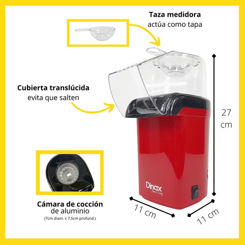 Imagen 2 de 6 de Maquina Pochoclera Electrica Coccion Por Aire Caliente Full