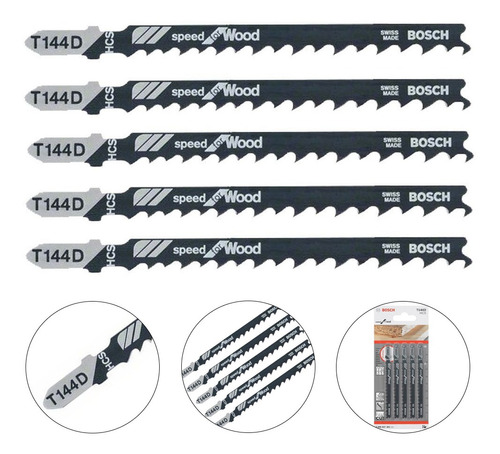 Jogo 5 Lâminas Tico Tico T144d P/ Madeira - Bosch 2608667301
