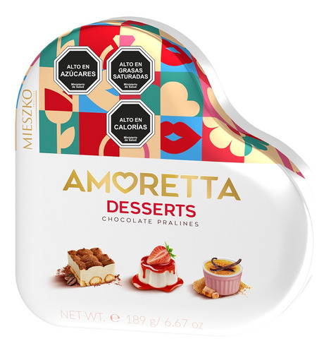 Lata Chocolate Corazon Bombones Amoretta Desserts