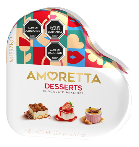 Imagen 1 de 1 de Lata Chocolate Corazon Bombones Amoretta Desserts