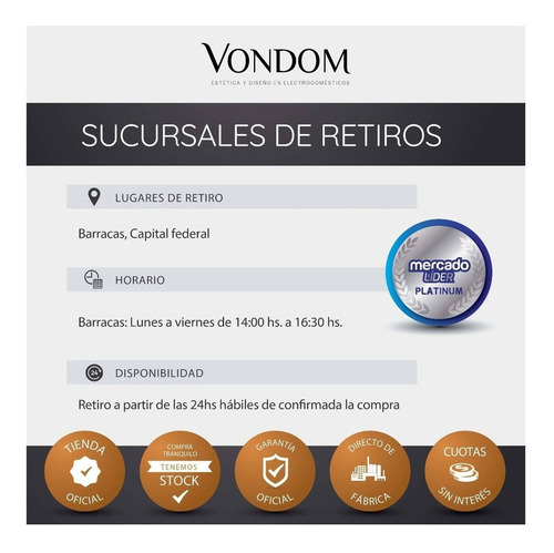 Heladera Vondom Acero Inox Con Freezer 580lts-cuotas