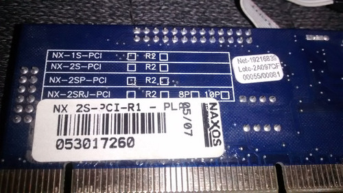 Placa Multi Serial Naxos 2 Serial Pci Nx 2s-pci-r1 (1256) (Usado)