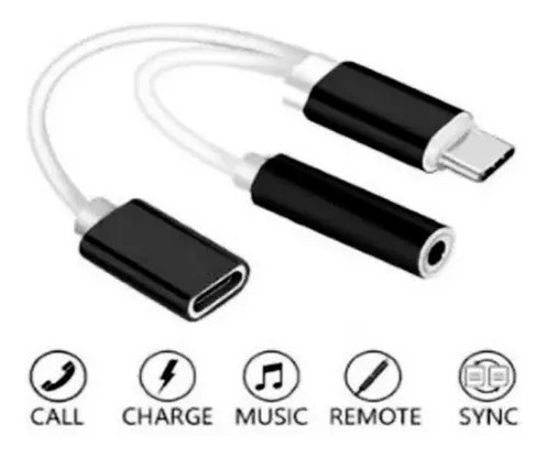Imagem 3 de 6 de Cabo Adaptador Tipo-c 2 Em 1 Fone + Carregador X-cell