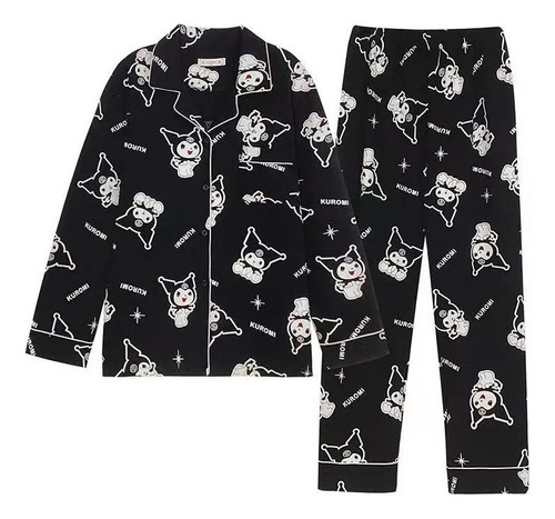 Señoras Kuromi Hello Kitty Lindo Pijama Coreano De Manga Lar