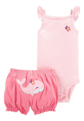 Set 2pc Algodon Ballena Bebe Carters Nb Flaber 