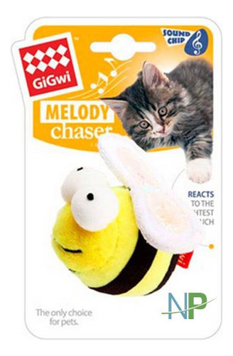 Abeja Para Gatos Melody Chaser Con Sonido Realista - Gigwi Color Amarillo